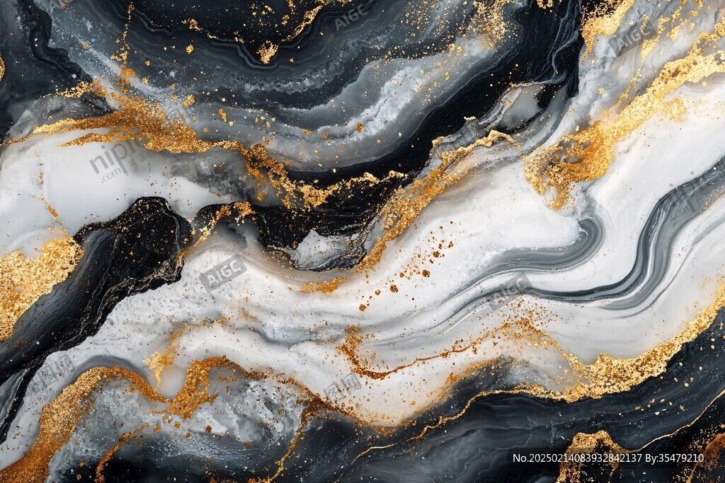 流体大理石金色素材