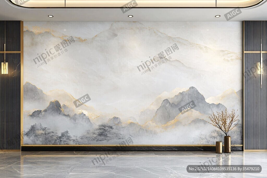 金线山脉客厅背景