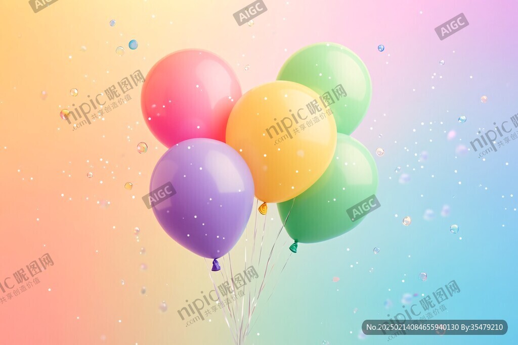 彩色气球插画