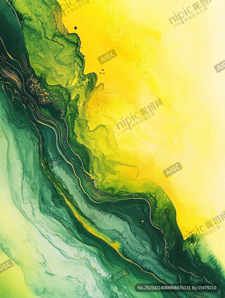 肌理彩色流体装饰画
