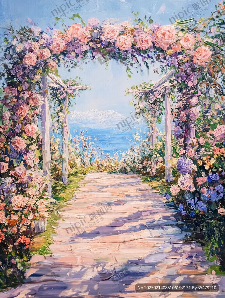 鲜花拱门通道