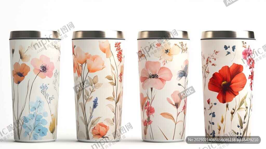 flowers咖啡杯