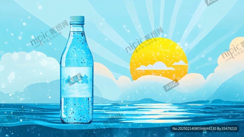矿泉水插画
