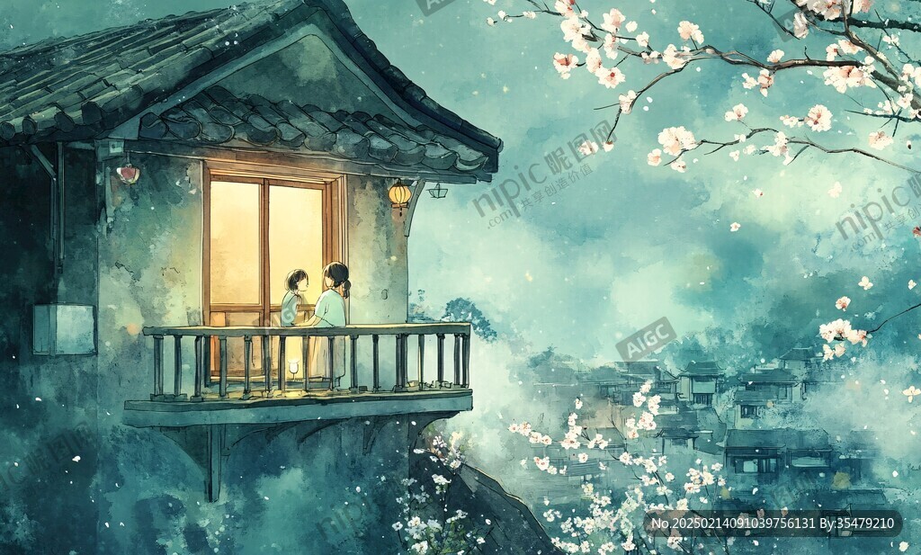 烟雨楼插画