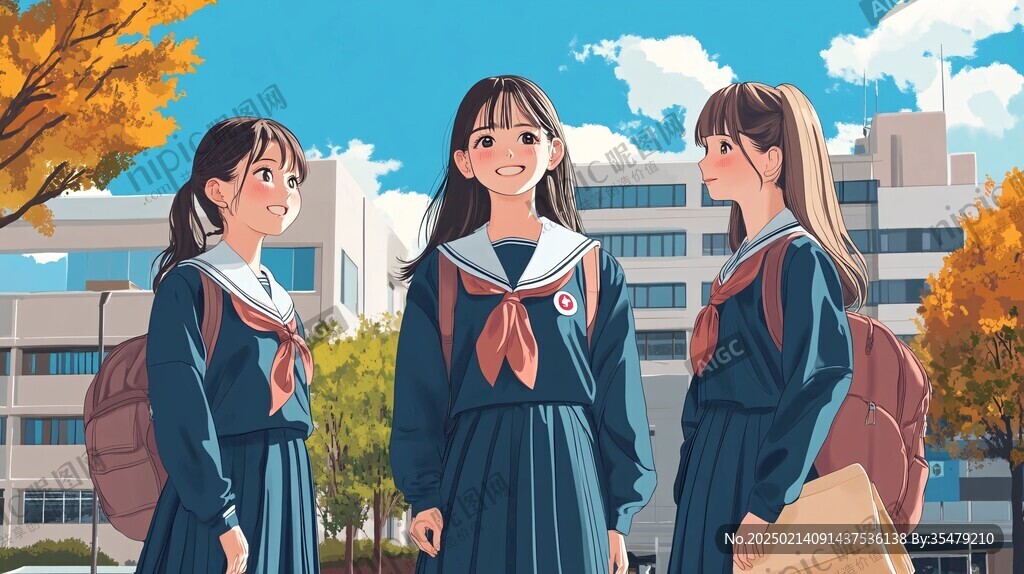 青春校园插画