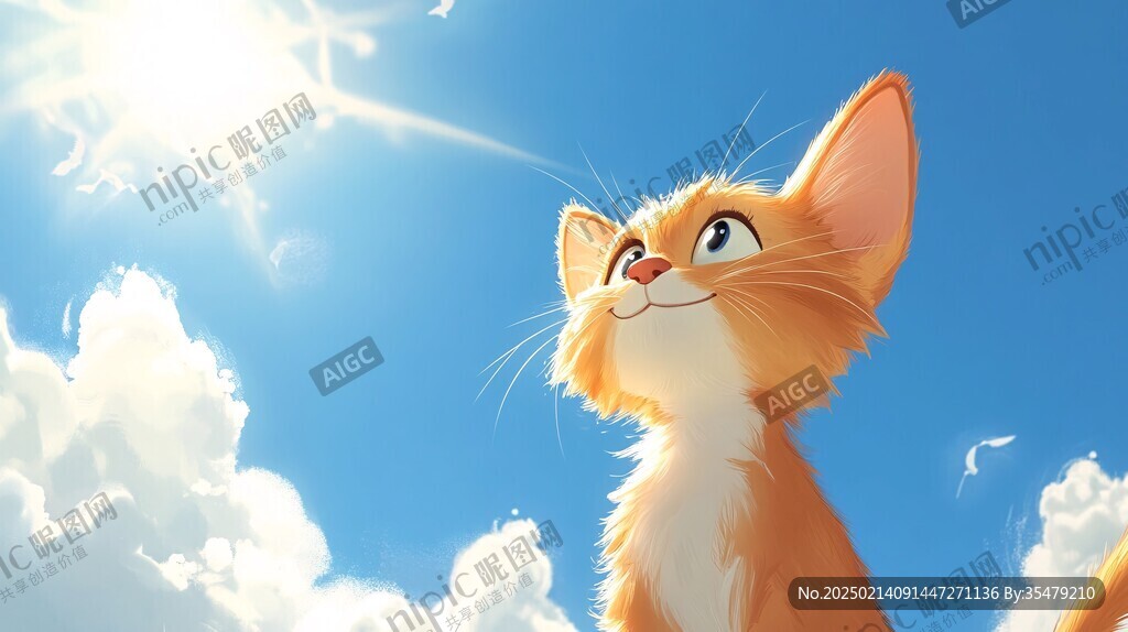 望天的猫咪