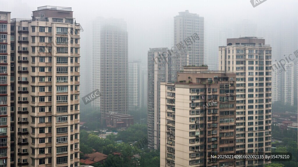 阴霾下的楼房