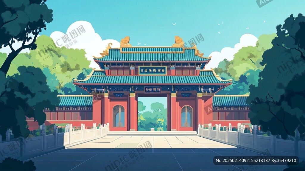 华南理工大学旅游插画