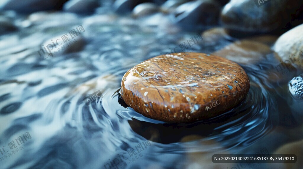 水流鹅卵石