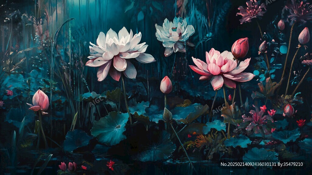 3d荷花背景