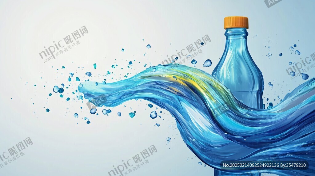 矿泉水包装插画