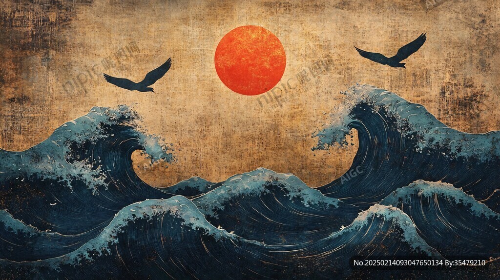 海浪浮世绘