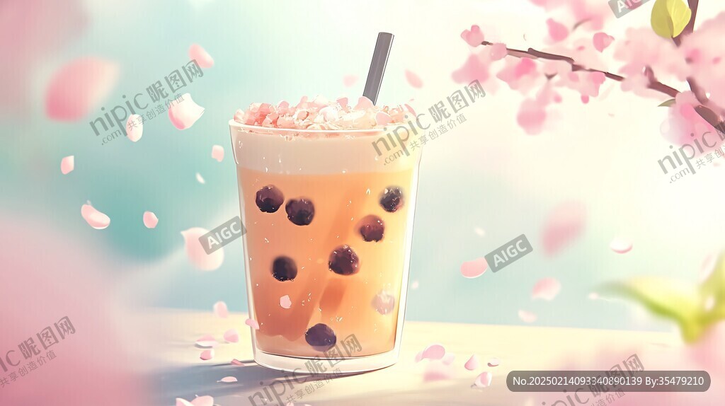 奶茶插画