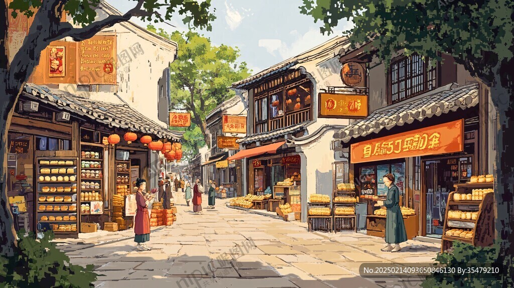 古街插画