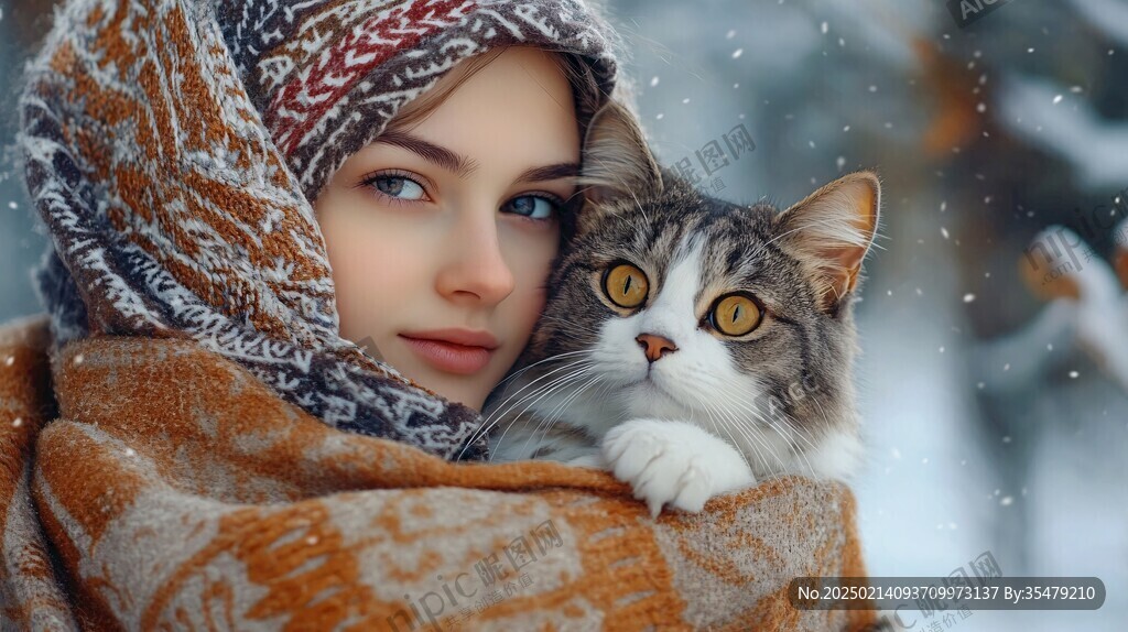 戴围巾的猫
