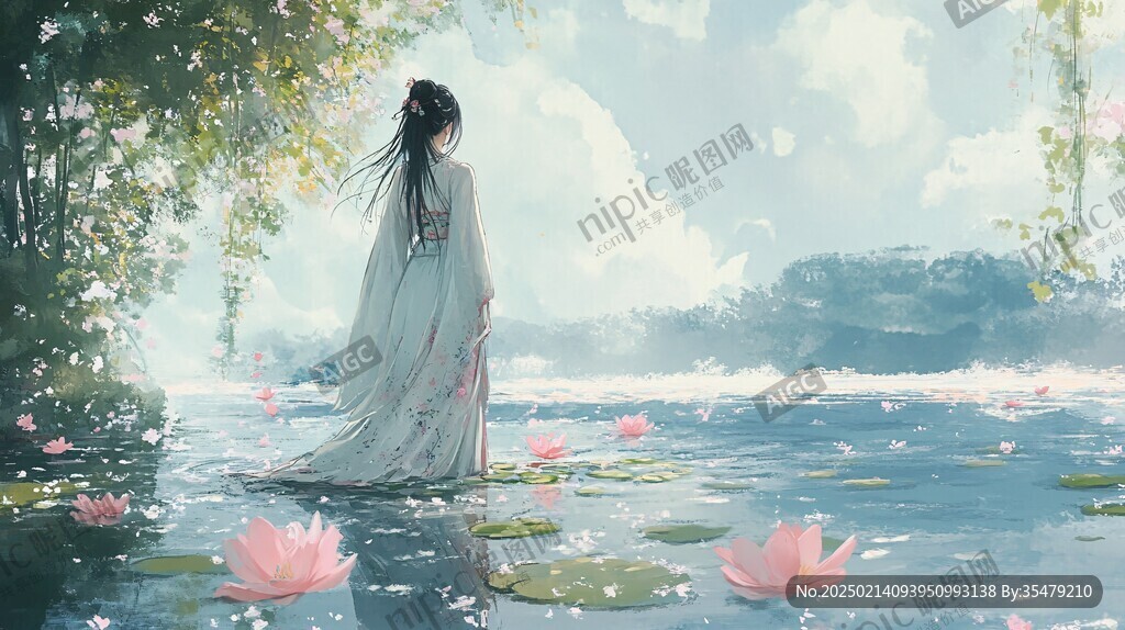 古装少女背影