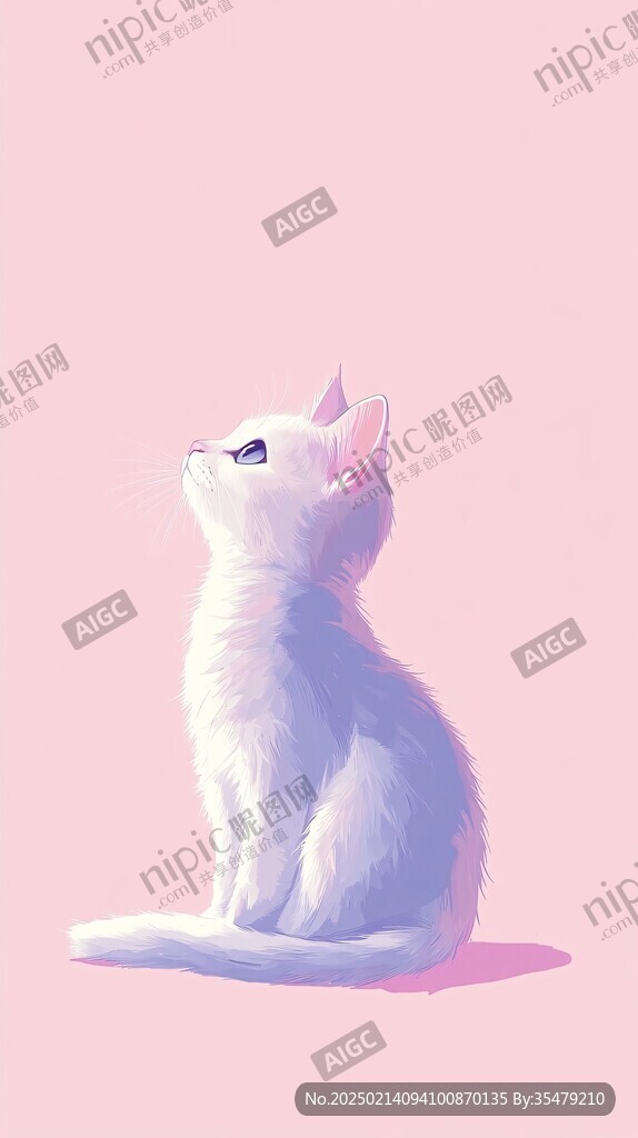 粉色猫猫卡通背景