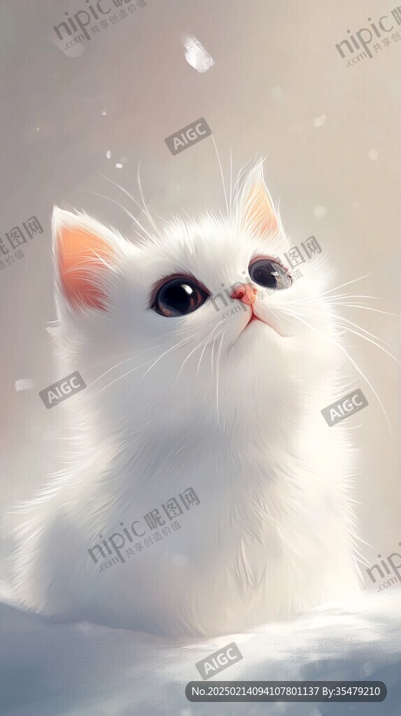 奶萌小猫插画图案