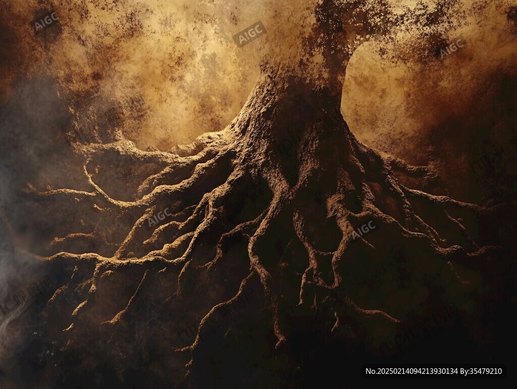 神秘树根背景