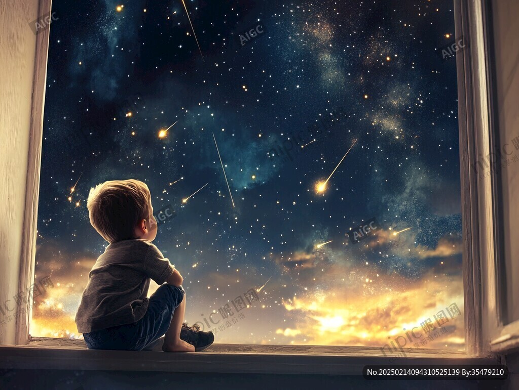 星辰大海男孩背影