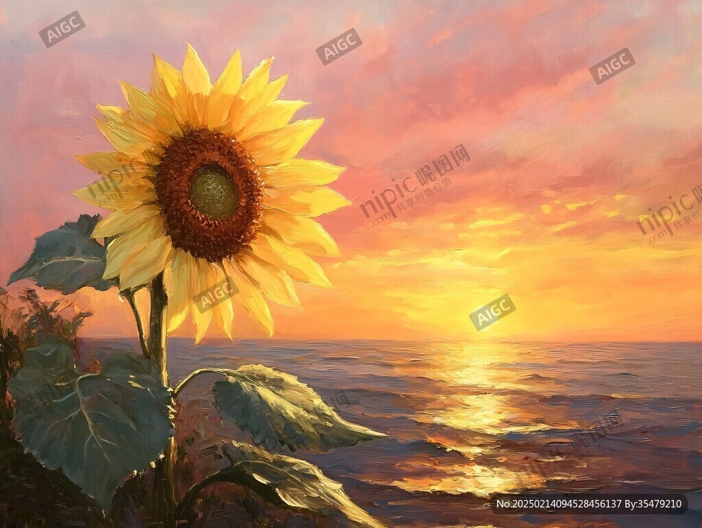 太阳花油画