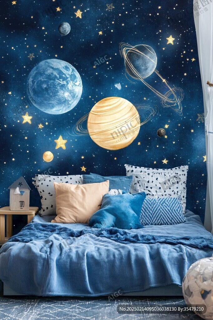 儿童梦幻星球背景墙