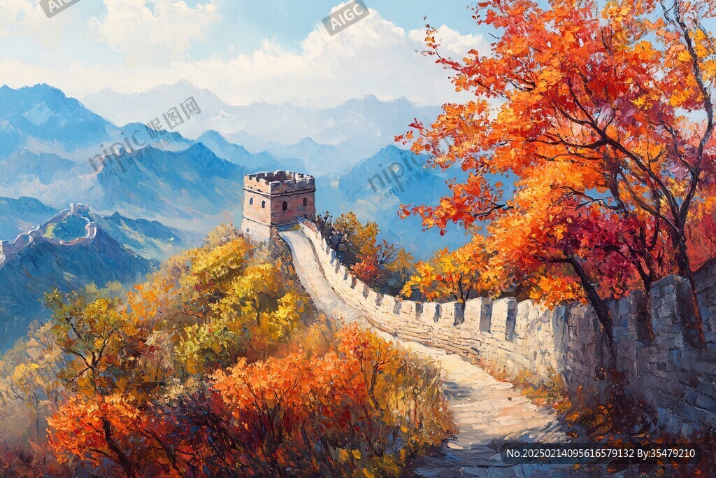 风景画长城