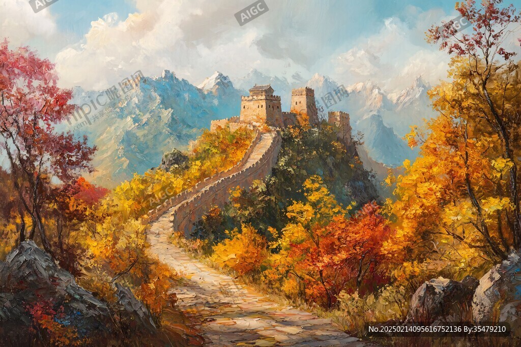风景画长城