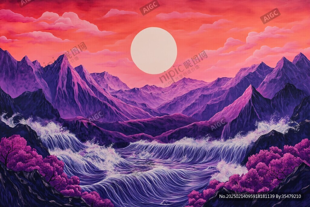 厚涂山水艺术背景
