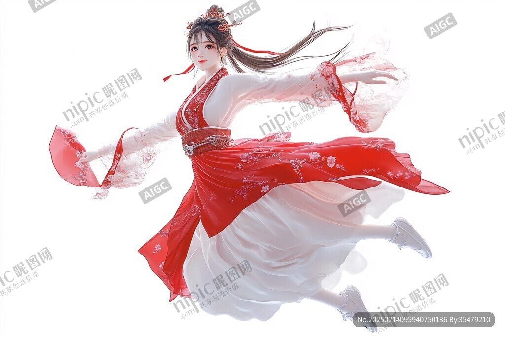 红衣少女设计古风