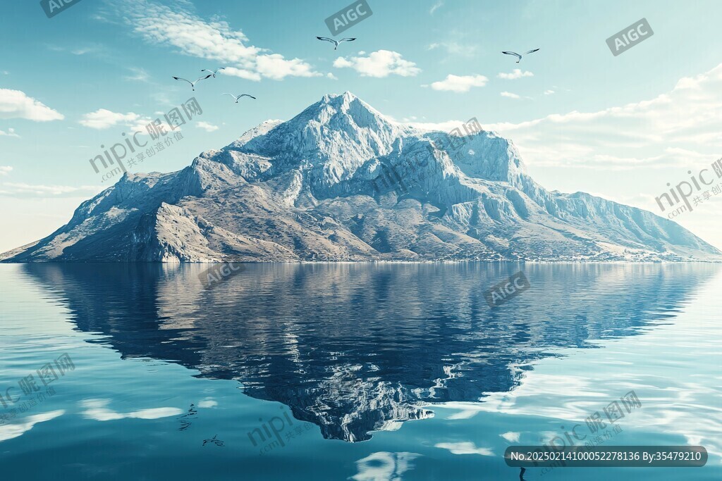 山峰风景湖水风景