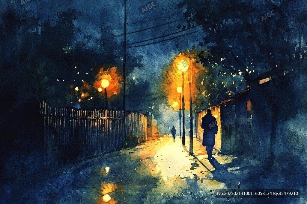 雨巷插画