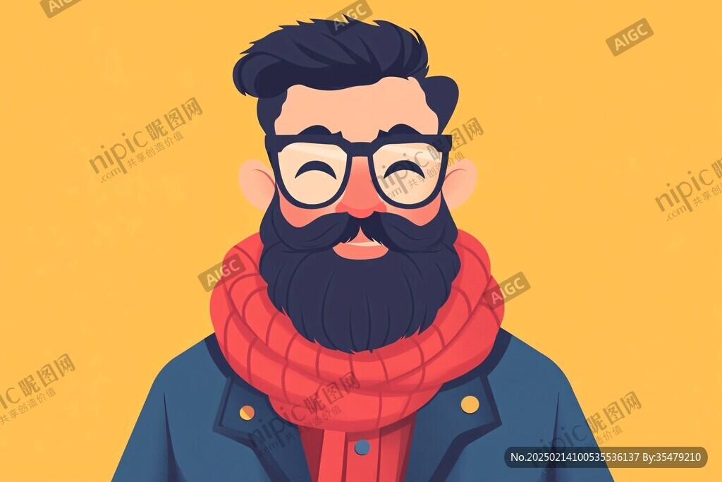 偏平化人物插画