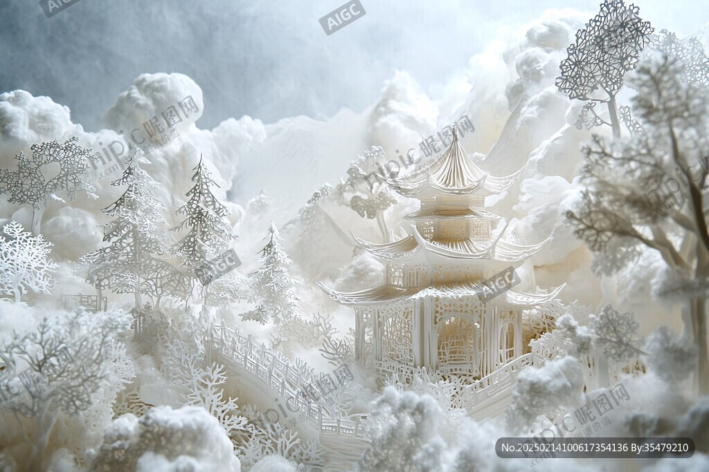 雪景立体画