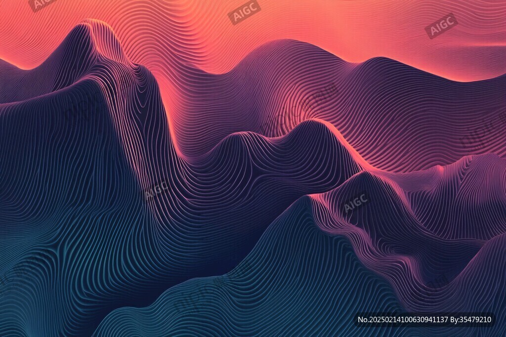 抽象线条山水背景