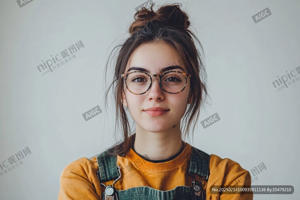 戴眼镜的少女