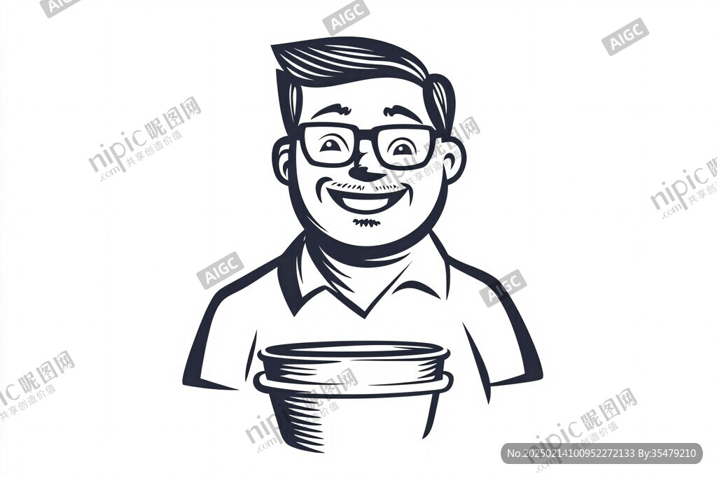 奶茶卡通人logo