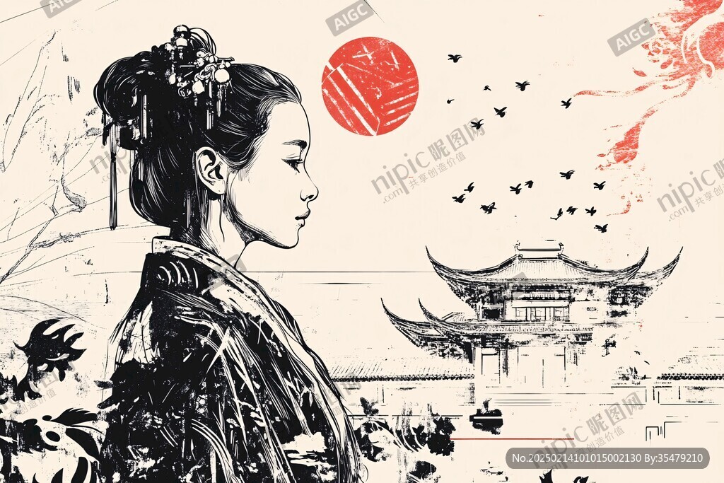 万花楼线稿