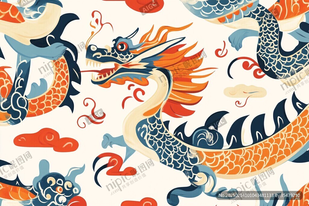 龙包装插画