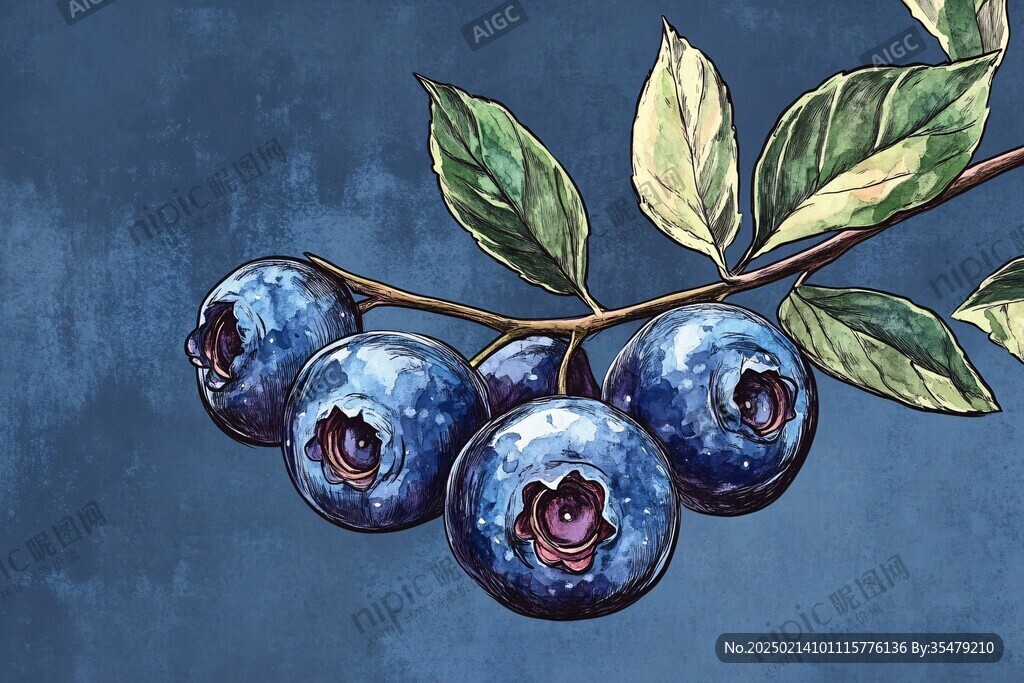 原创蓝莓插画