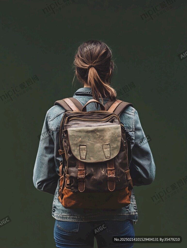 背包女人背影