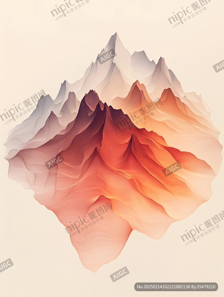 渐变山水画
