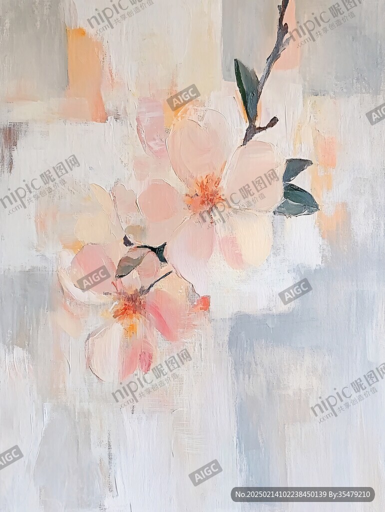 油画笔触花卉设计