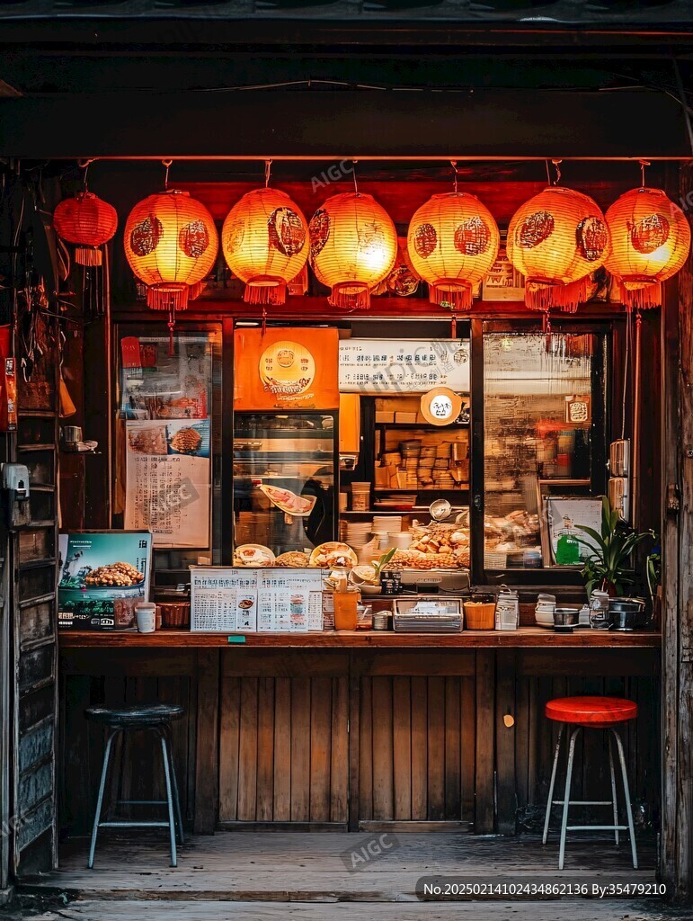 古镇小吃窗口