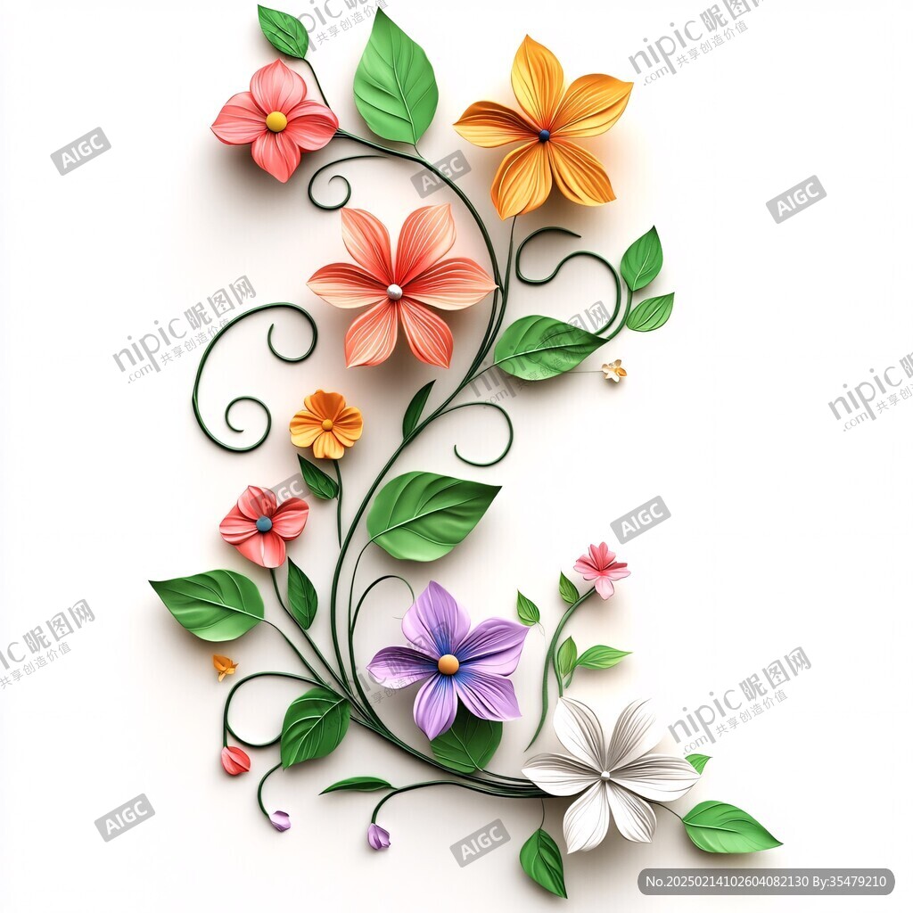 3d立体简约花