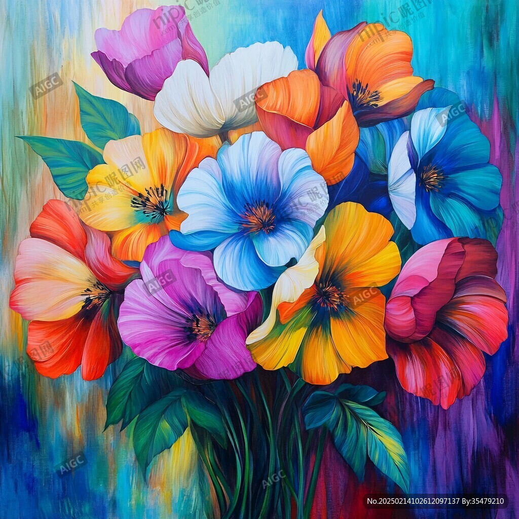 3d立体花卉油画