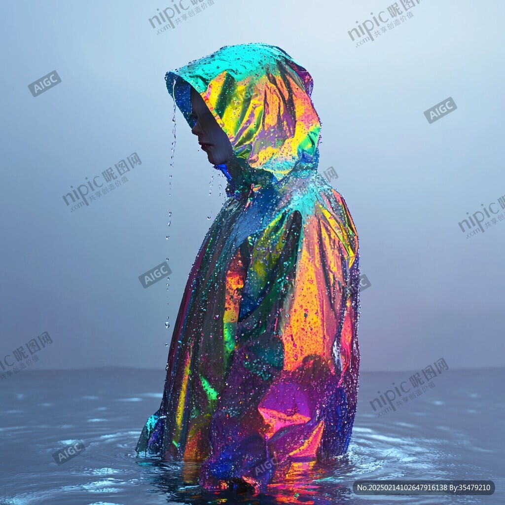 下雨雕塑