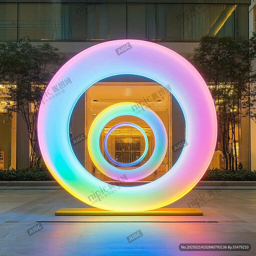 霓虹灯雕塑小品