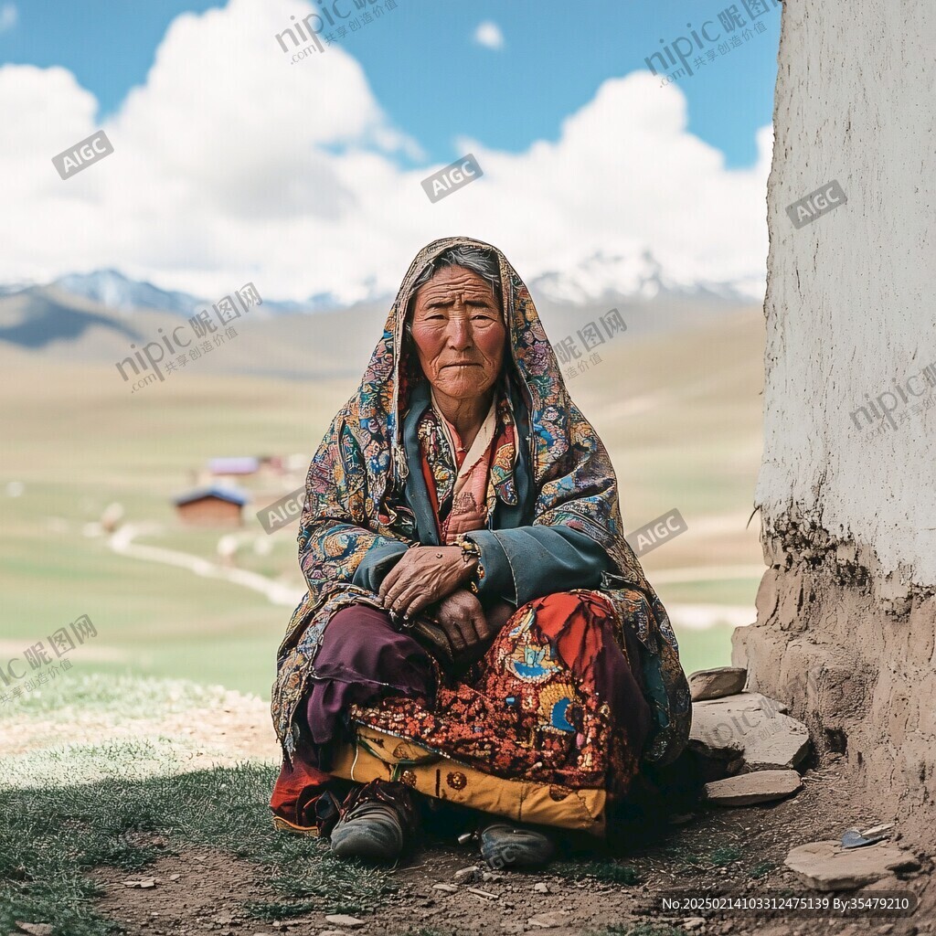 纳木错人像照