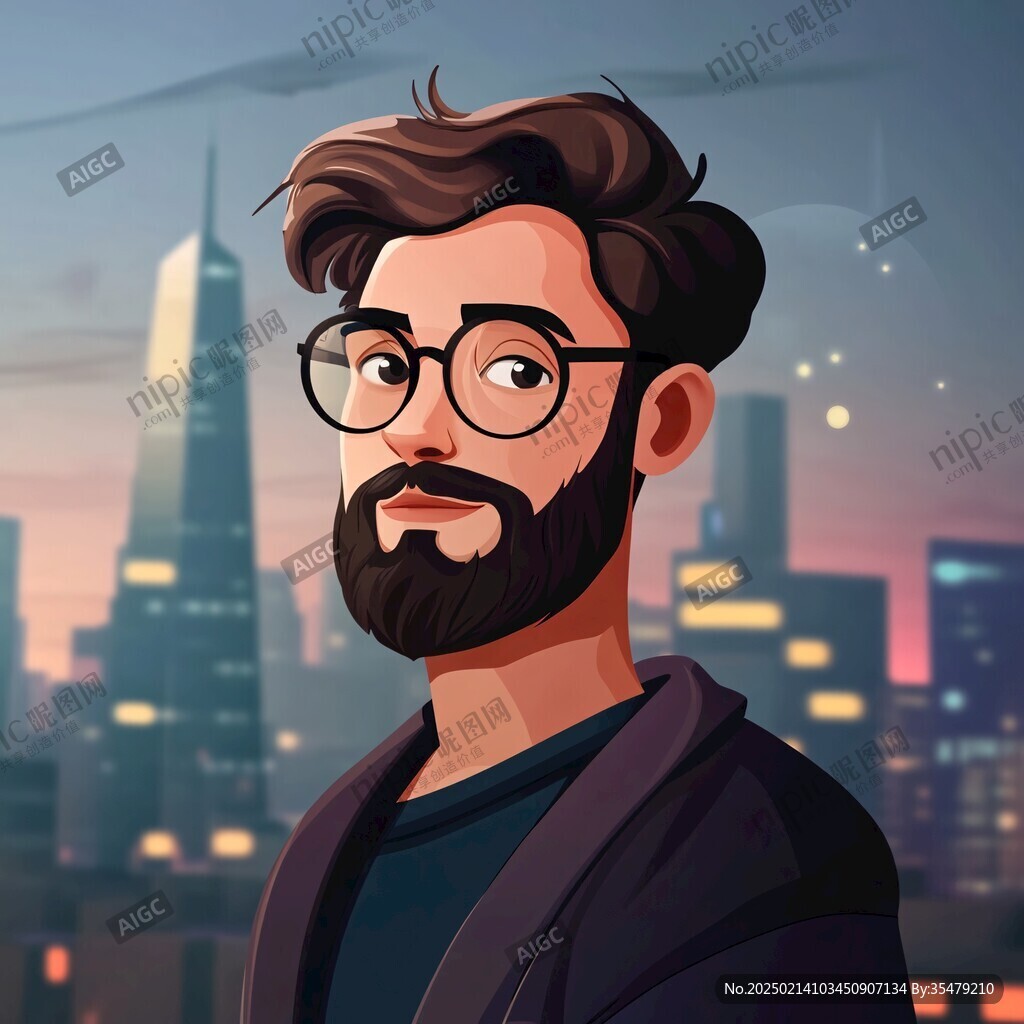 偏平化人物插画
